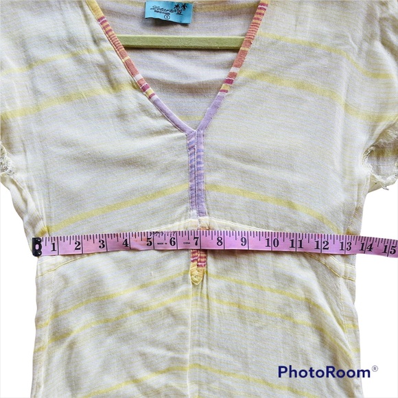 Latarte Sunset Hued Maxi Dress with Raw edged Uneven Hemline - Picture 6 of 7